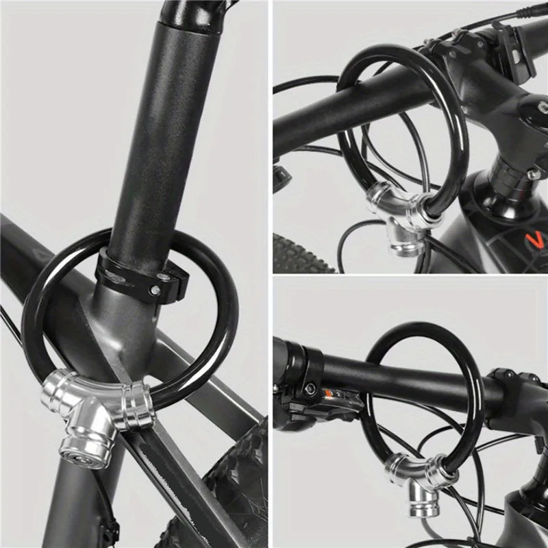 Candado de acero para bicicletas, patinetes, scooters, antirrobo, seguridad, cable, protección ligera, exterior.
