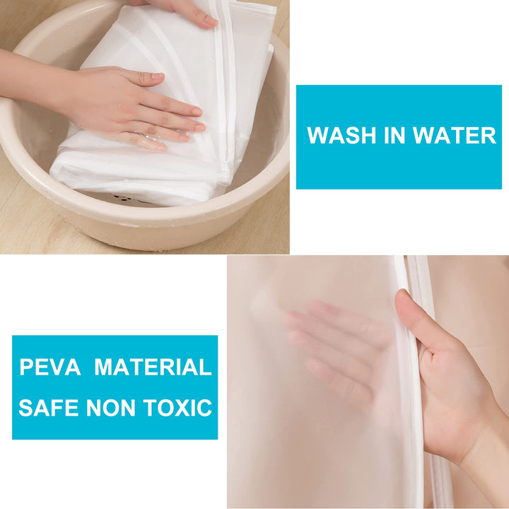Funda protectora de ropa PEVA, ideal para colgar en armario. Mantén tus prendas limpias y sin polvo.