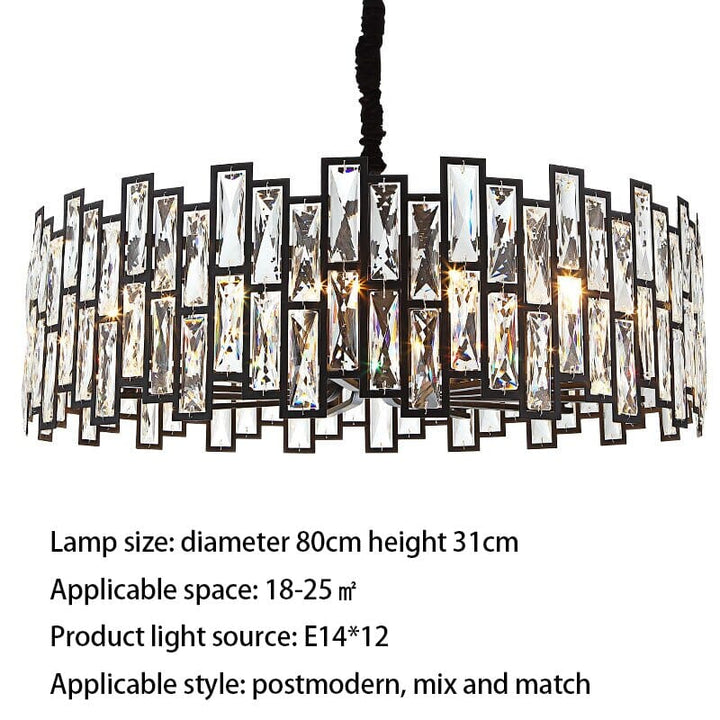 Elegante lámpara de techo colgante de cristal K9. Iluminación moderna y sofisticada.