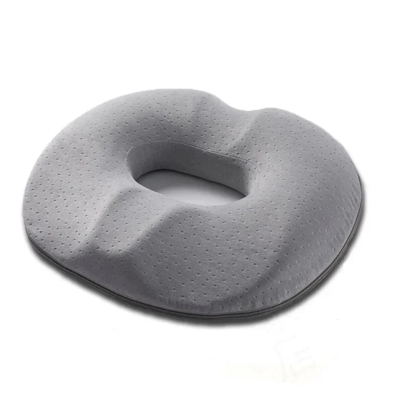 Cojín ergonómico de espuma viscoelástica para asiento. Alivia dolor de coxis y espalda, mejora postura en oficina o coche.