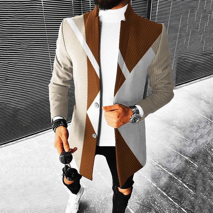 Chaqueta moderna para hombre con diseño geométrico. Estilo urbano y casual, perfecta para primavera-otoño.