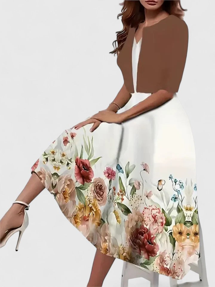 Elegante vestido mini de mujer con corte A, ideal para invitadas a bodas de verano y fiestas. Prenda de moda versátil.