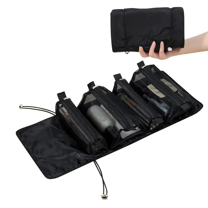 Organizador de viaje para maquillaje de mujer, plegable, gran capacidad para tus cosméticos.