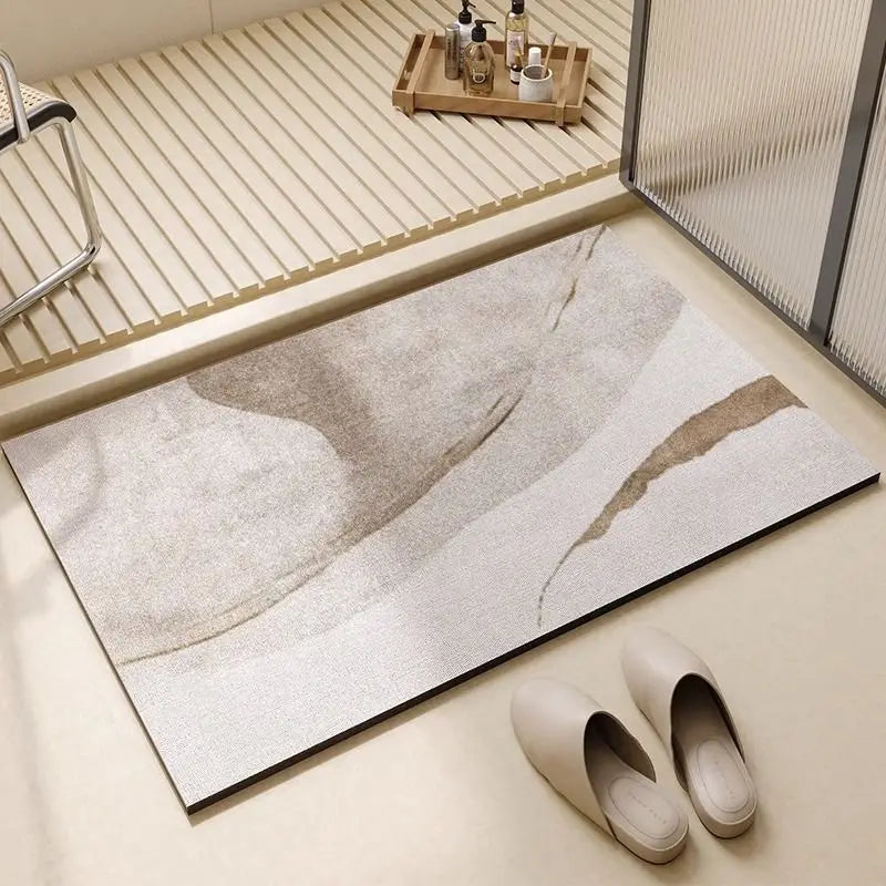 Alfombrilla antideslizante de diatomita para ducha, secado rápido. Previene resbalones en el baño.
