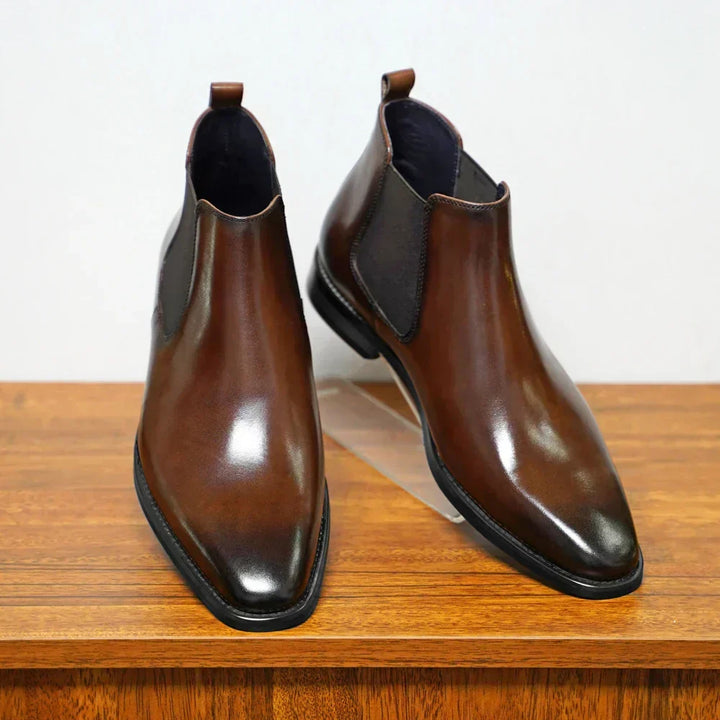 Botines Chelsea de cuero para hombre, hechos a mano, cómodos y de alta calidad para moda masculina.