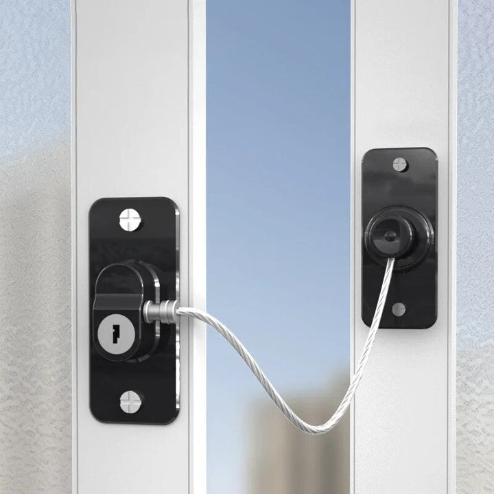 Cerrojo de seguridad infantil con contraseña para ventanas. Protección adhesiva para puertas y ventanas del hogar.
