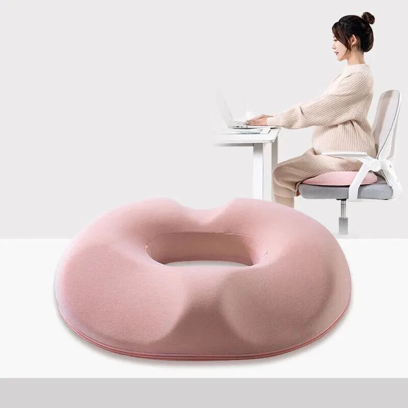 Cojín de espuma viscoelástica ergonómico. Ofrece confort y salud para coxis y espalda en silla de oficina, coche o casa.