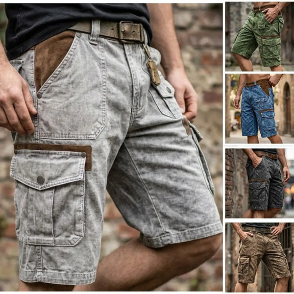 Pantalón corto cargo de hombre en tejido duradero y transpirable, esencial para la comodidad y el estilo utilitario.