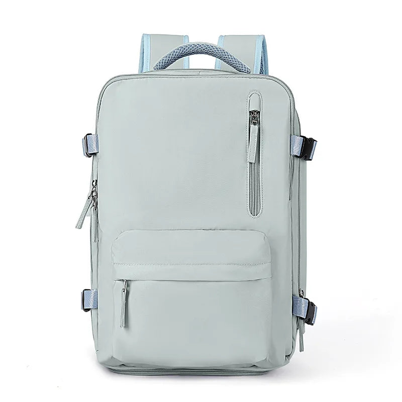 Mochila de seguridad antirrobo, carry-on con múltiples compartimentos y espacio separado para zapatos.
