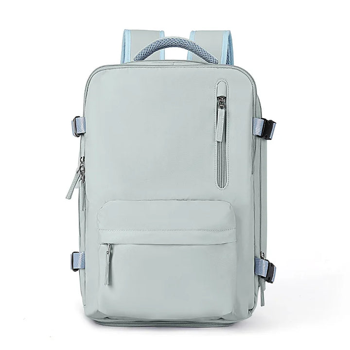 Mochila de seguridad antirrobo, carry-on con múltiples compartimentos y espacio separado para zapatos.