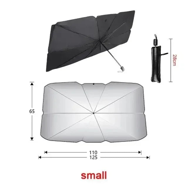 Protector solar anti-UV para parabrisas de coche, mantiene el interior fresco y resguardado del calor extremo.