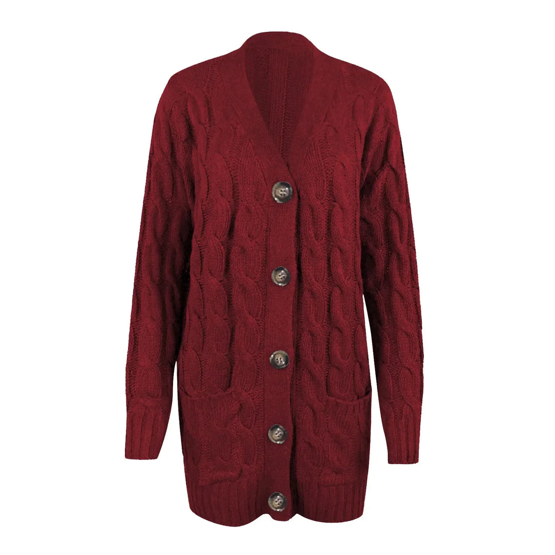 Cárdigan casual de mujer, básico de armario. Chaqueta de punto con frente abierto, moda cómoda.