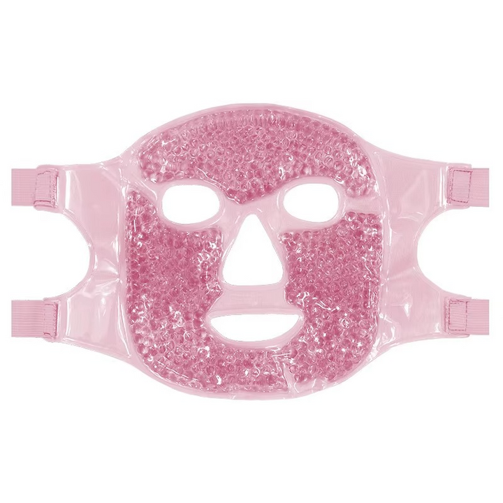 Alivia el rostro con esta máscara de gel y perlas, perfecta para terapia fría o caliente en casa.