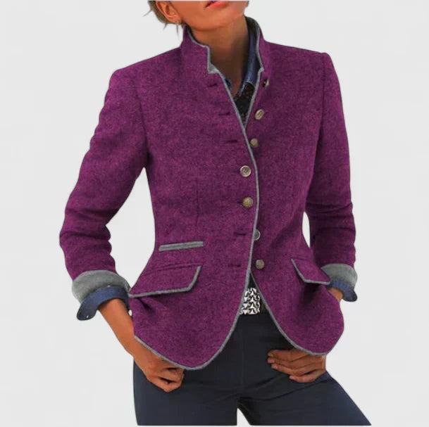 Chaqueta blazer formal de mujer, diseño clásico con botones, perfecta para la oficina o un look elegante casual.