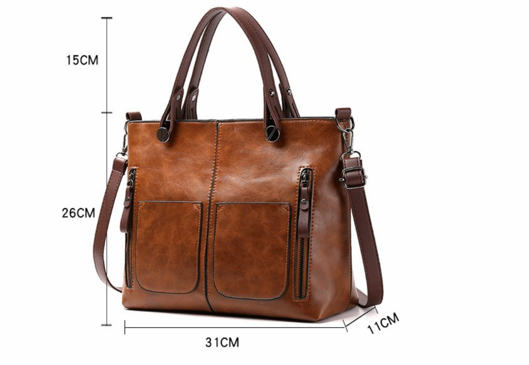 Bolso de mujer vintage elegante, cuero sintético. Ideal para looks clásicos y sofisticados.