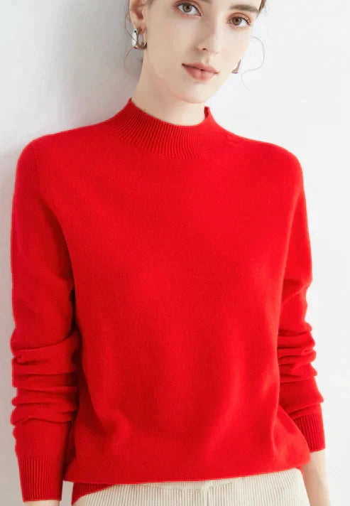 Suéter negro de cuello alto clásico para mujer. Un básico imprescindible y elegante para el invierno.