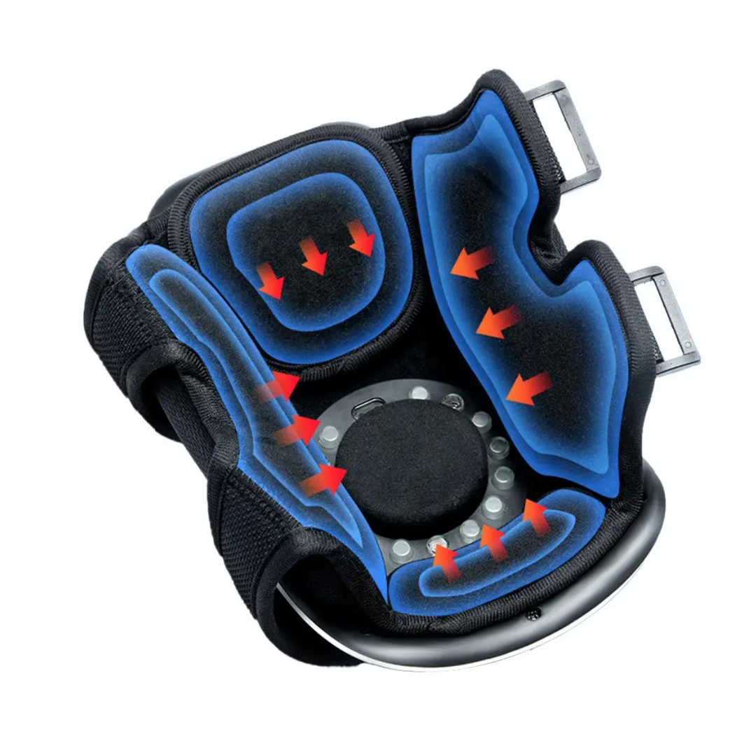 Bienestar para rodillas con masajeador de calor y vibración. Alivio del dolor articular, mejora la salud.