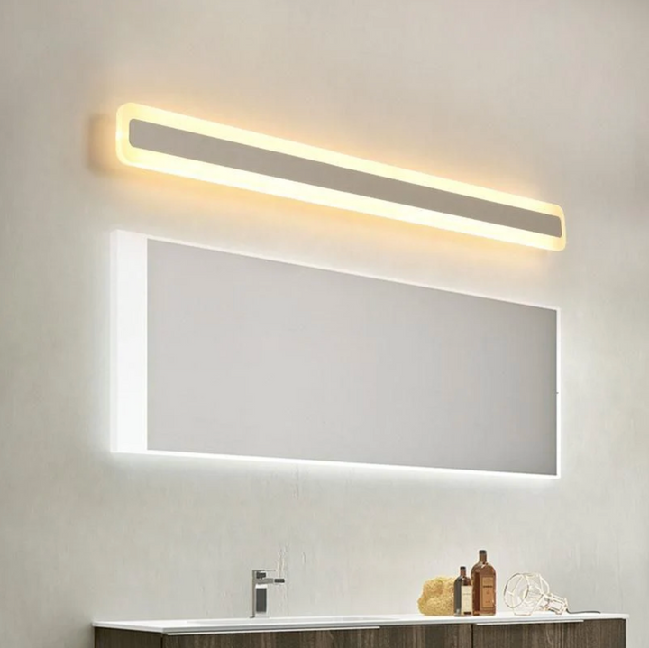Iluminación LED de espejo para baño, aplique de pared, luz nítida, ideal para maquillaje y afeitado.