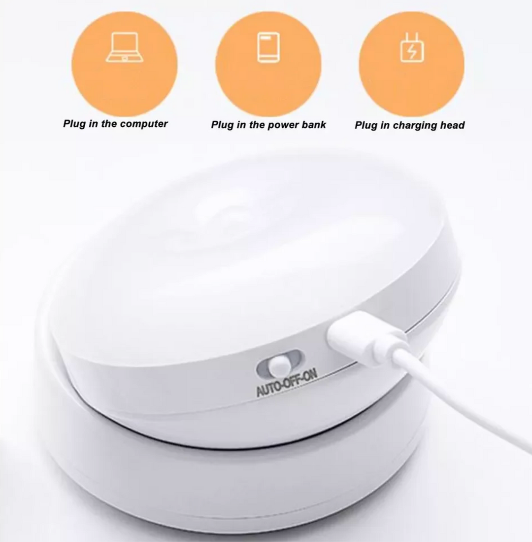 Lámpara LED recargable, magnética, con sensor de movimiento 360°.