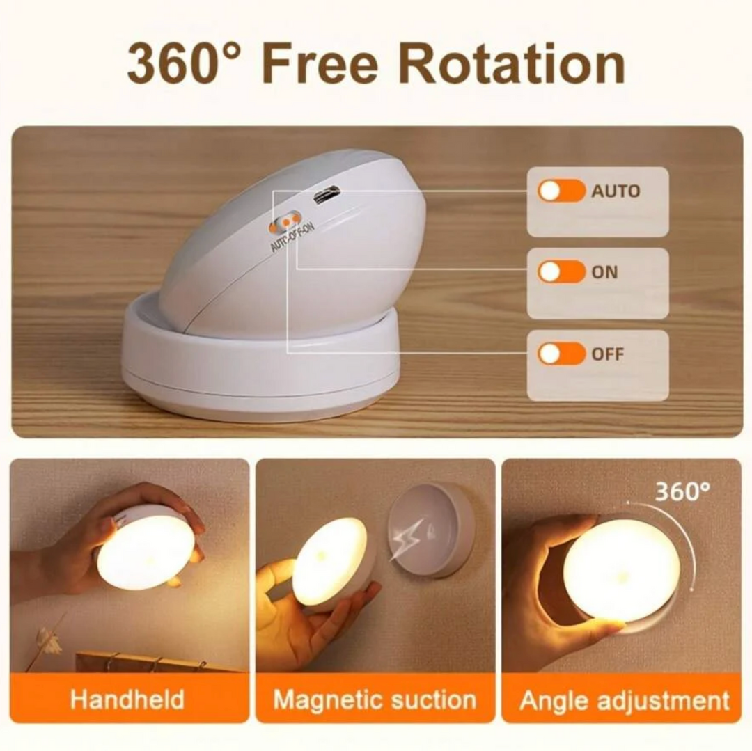 Iluminación eficiente LED para pared con sensor de movimiento 360 grados.