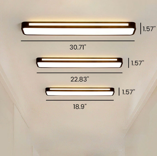 Lámpara de techo LED moderna, empotrada. Diseño lineal para iluminación ajustable interior.