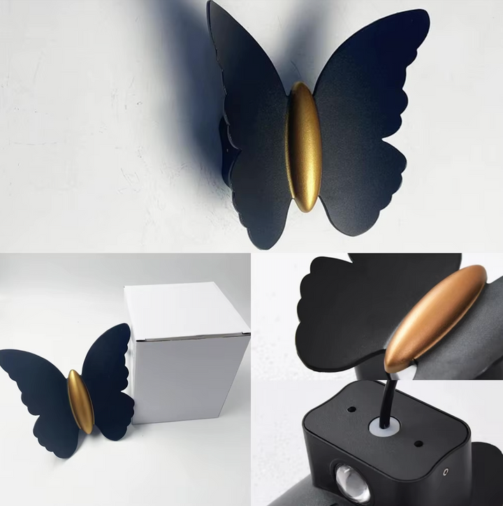 Crea un ambiente mágico con esta lámpara LED de pared exterior mariposa, ideal para patios y terrazas.