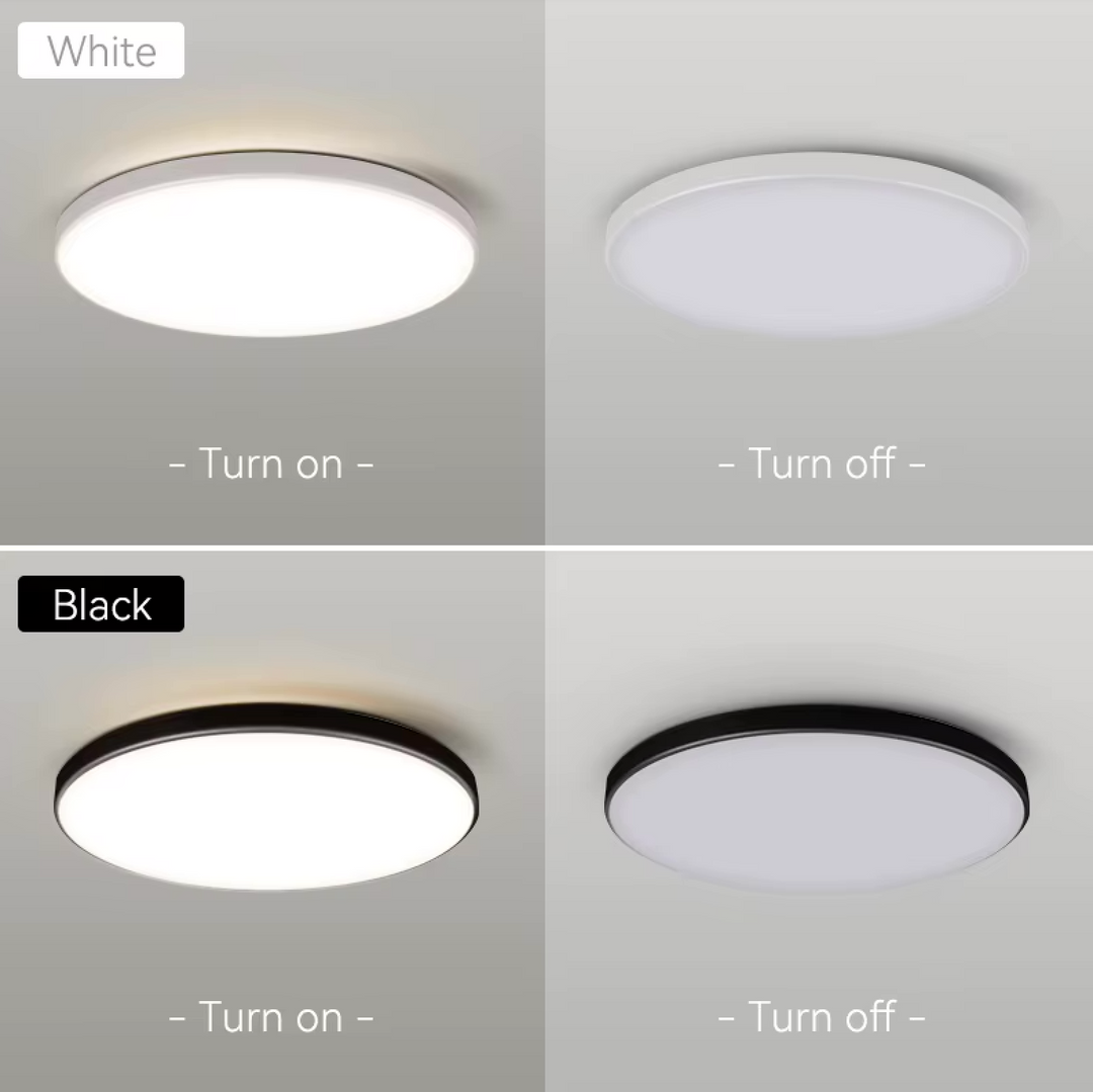 Elegante lámpara de techo LED minimalista, ideal para decoración de hogar moderna.