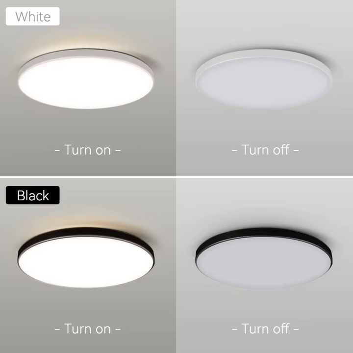Elegante lámpara de techo LED minimalista, ideal para decoración de hogar moderna.