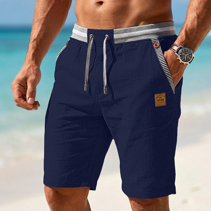 Pantalones cortos casuales de hombre para verano, con cordón y tejido transpirable. Comodidad y estilo.