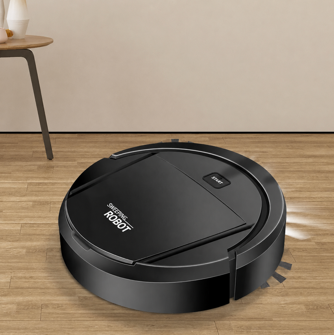Robot aspirador silencioso con filtro HEPA para limpieza automática y profunda del hogar inteligente.