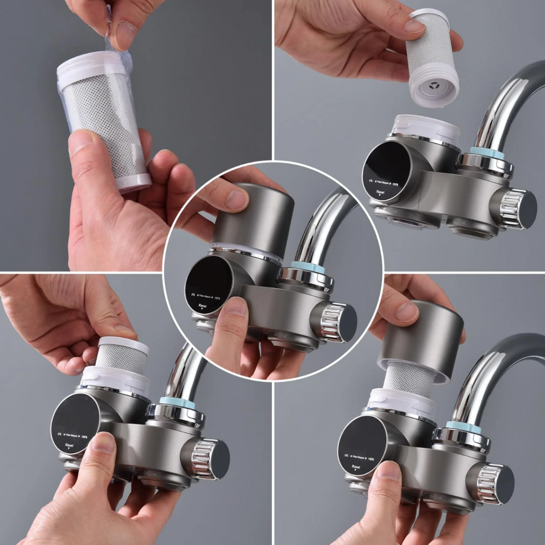 Sistema de filtración de agua de grifo. Mejora el sabor y la pureza del agua de tu cocina.