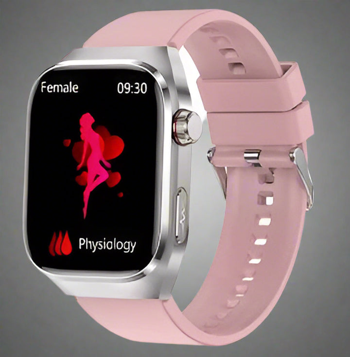 Reloj inteligente unisex con monitor de glucosa, ECG y funciones de fitness y salud por Bluetooth.