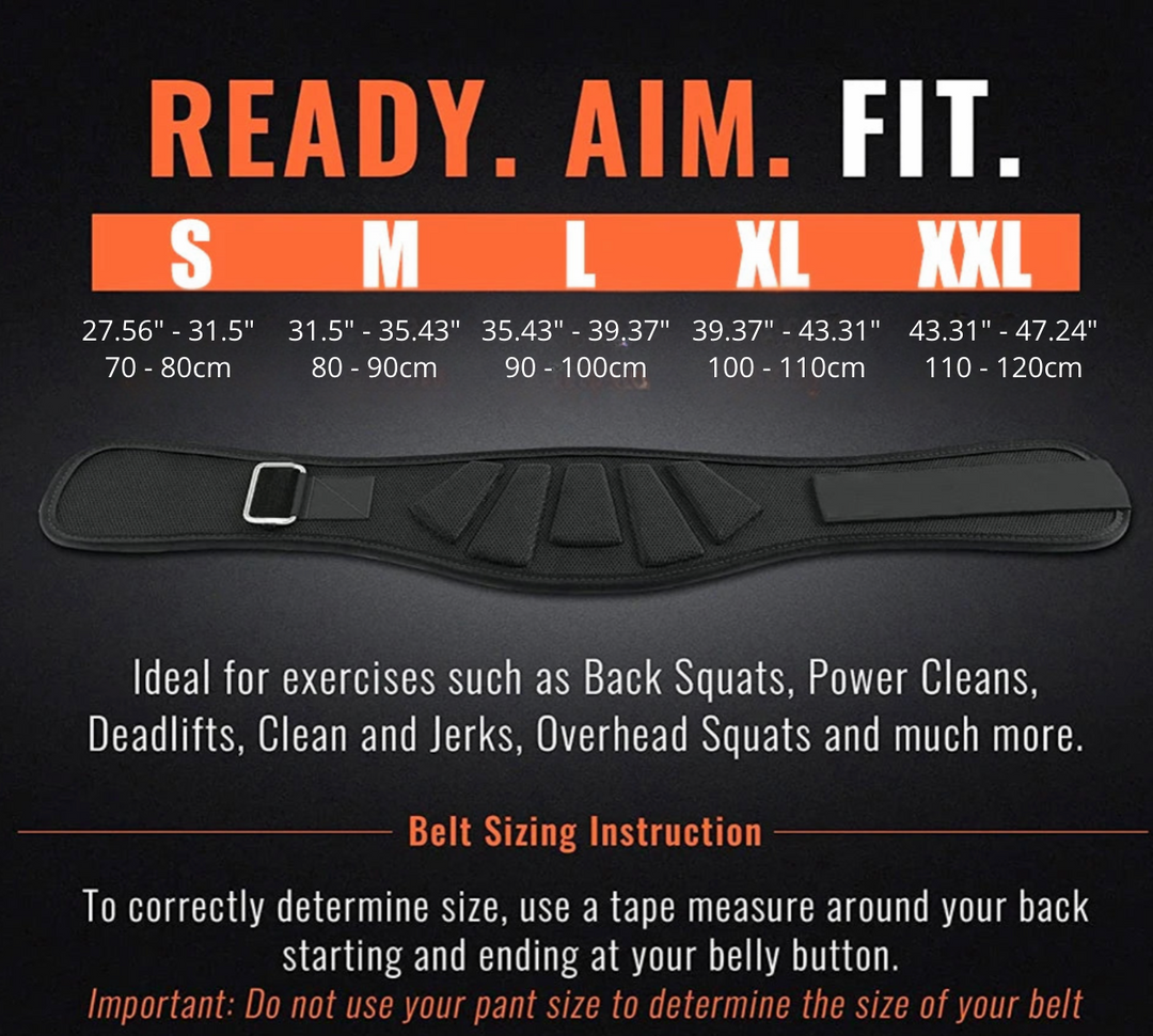 Cinturón de levantamiento de pesas ajustable de nylon con soporte lumbar para entrenamiento y seguridad.