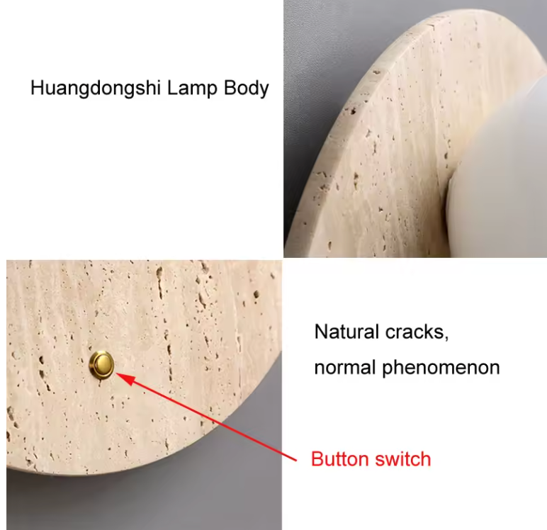 Lámpara de pared Wabi-Sabi con luz cálida natural, aplique minimalista y artesanal, perfecto para diseño interior moderno.