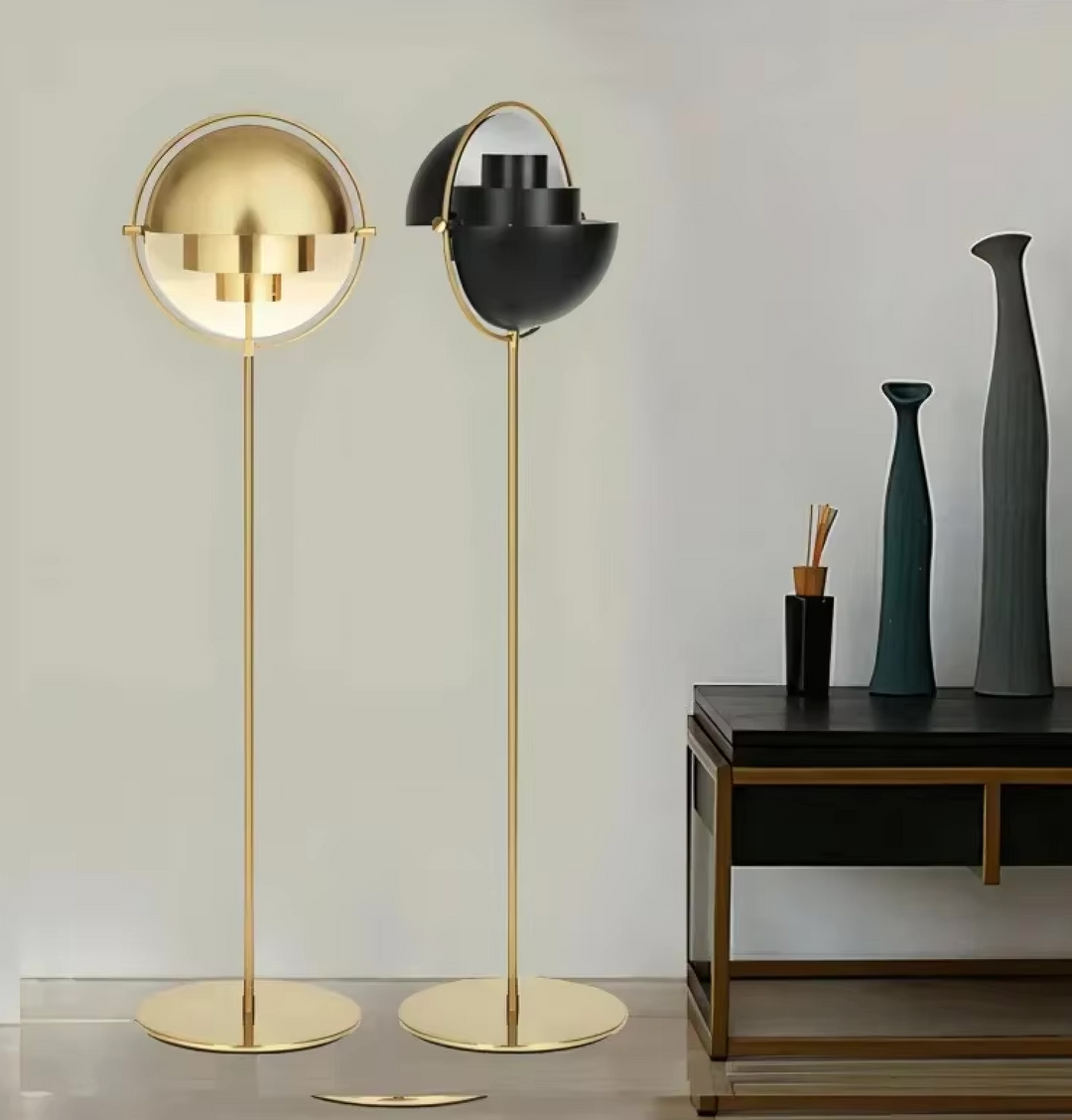 Lámpara de pie para hogar, iluminación interior escultural y elegante.