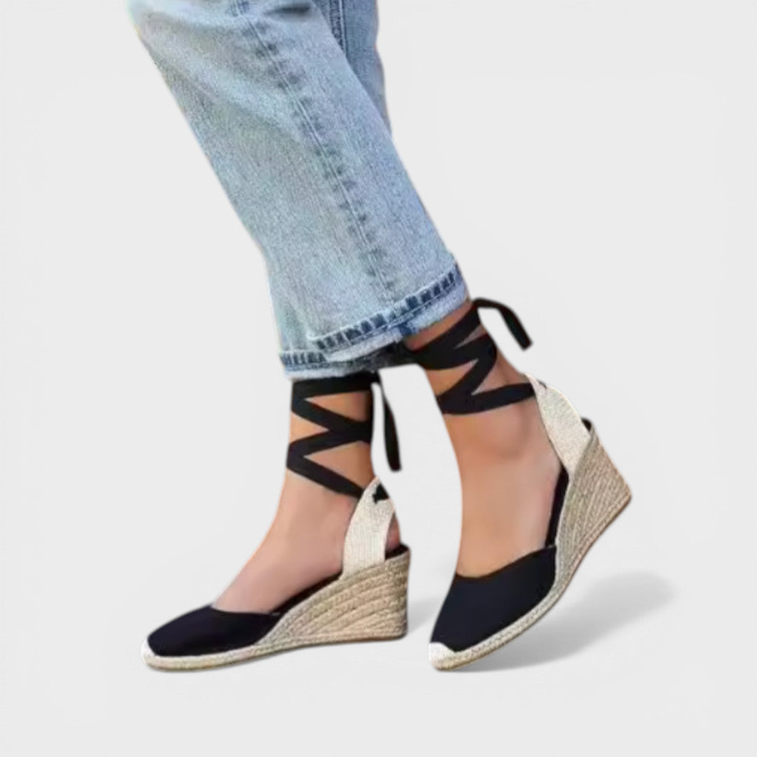 Sandalias de cuña para mujer con plataforma, estilo alpargata cómoda y perfecta para el calzado de verano.