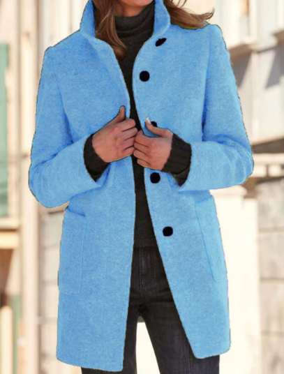 Abrigo de invierno para mujer, elegante y clásico, ideal para un look formal sofisticado.