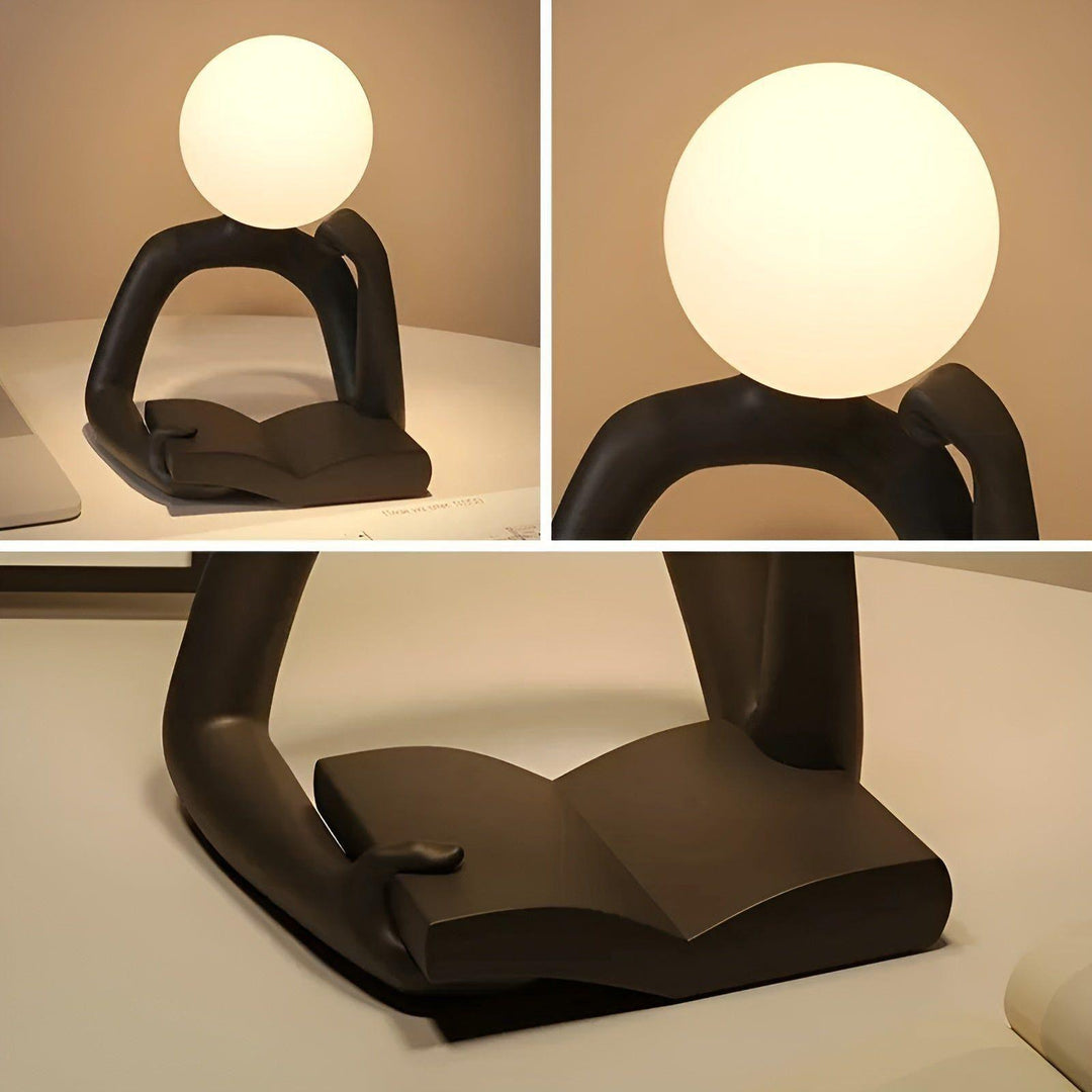 Lámpara de escritorio pequeña de estilo abstracto y minimalista, perfecta para luz de lectura y oficina.