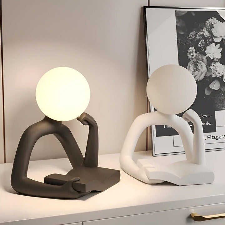 Iluminación moderna LED USB para escritorio, lámpara de mesa con diseño abstracto para decoración de oficina.