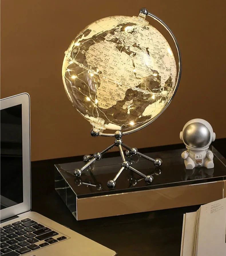 Globo terráqueo iluminado LED y rotativo, una pieza educativa y decorativa para todas las edades.
