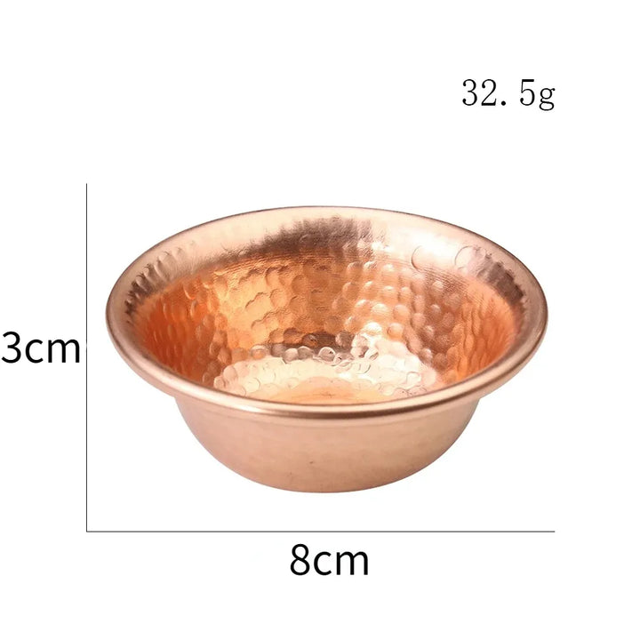 Auténtico cuenco de cobre martillado de Nepal, versátil para rituales budistas, meditación y decoración.