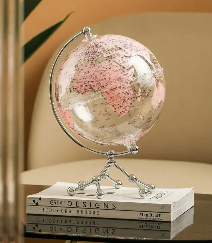 Lámpara de diseño moderno: globo terráqueo LED que gira, un elemento decorativo y funcional único.