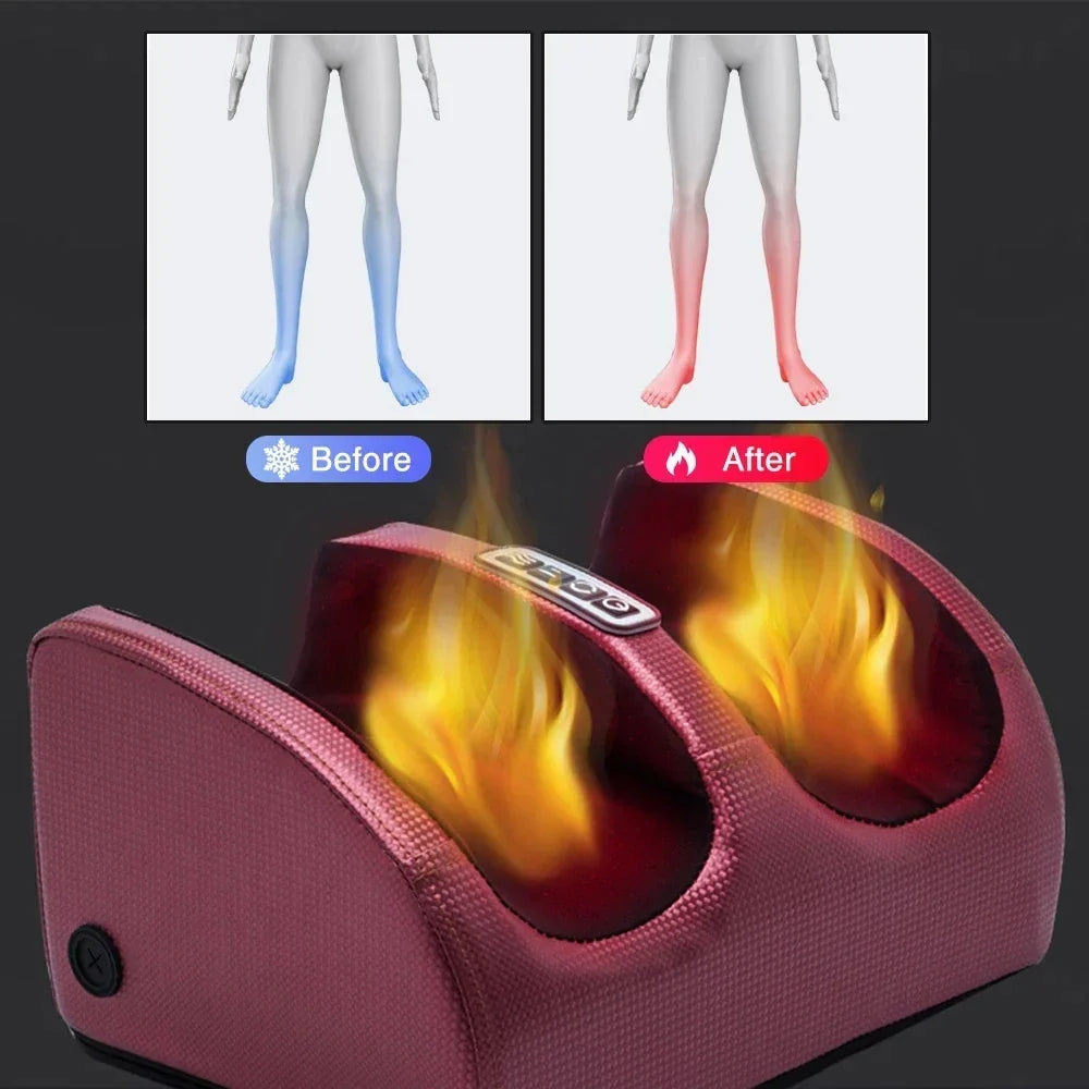 Aparato masajeador Shiatsu con función de calor, perfecto para pies y piernas cansadas.