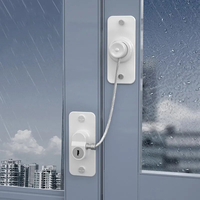 Cerradura de seguridad para ventanas y puertas, sistema de contraseña. Protección robusta y fácil para el hogar.