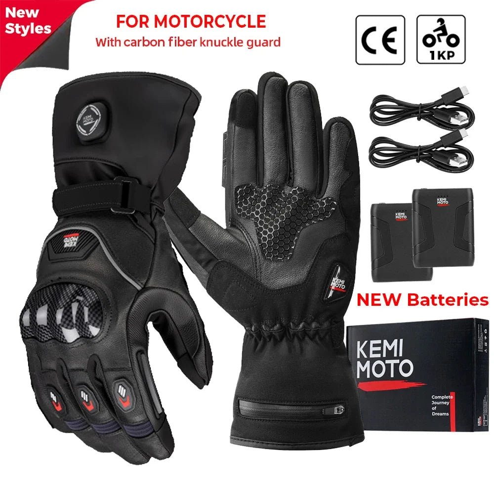Equipo esencial: guantes calefactables para moto, protección contra el frío invernal.