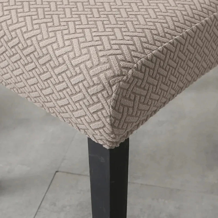 Funda de silla elástica jacquard de poliéster, sin arrugas, fácil de instalar y mantener.