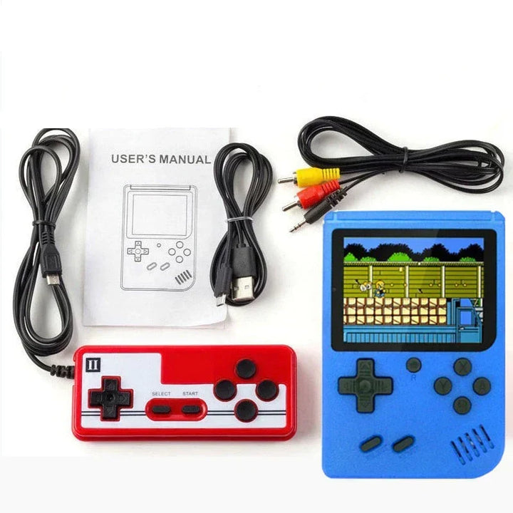 Embalaje de la consola retro portátil 400 en 1, un regalo ideal para amantes de los videojuegos clásicos.