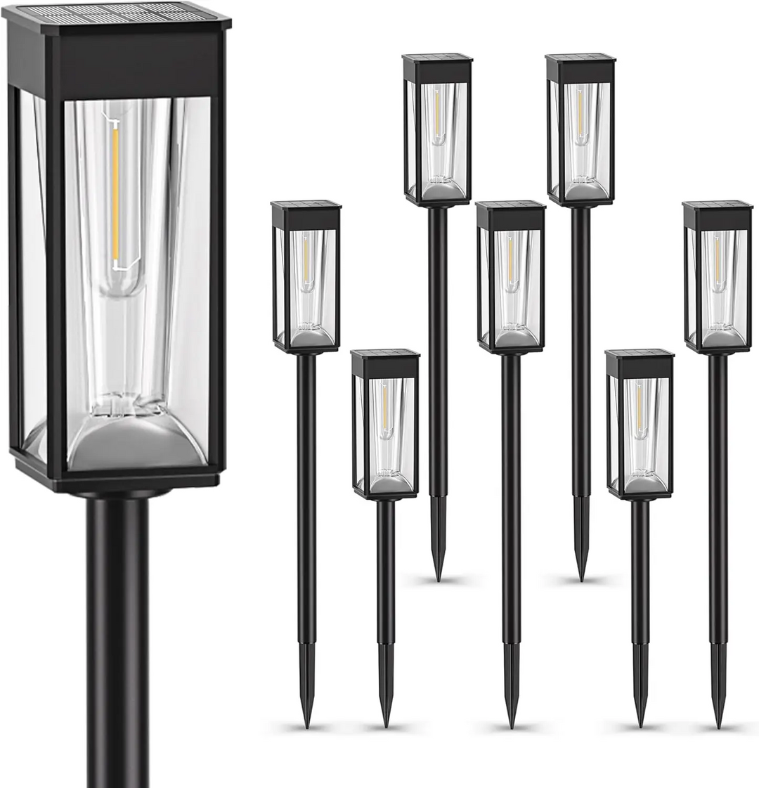 Iluminación solar LED de exterior para jardín, farolas inalámbricas decorativas para camino y terraza.