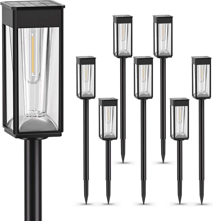Iluminación solar LED de exterior para jardín, farolas inalámbricas decorativas para camino y terraza.