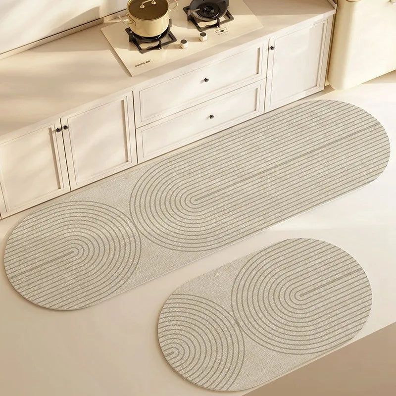 Tapete de baño absorbente de diatomita, antideslizante para seguridad. Felpudo lavable, decoración funcional.